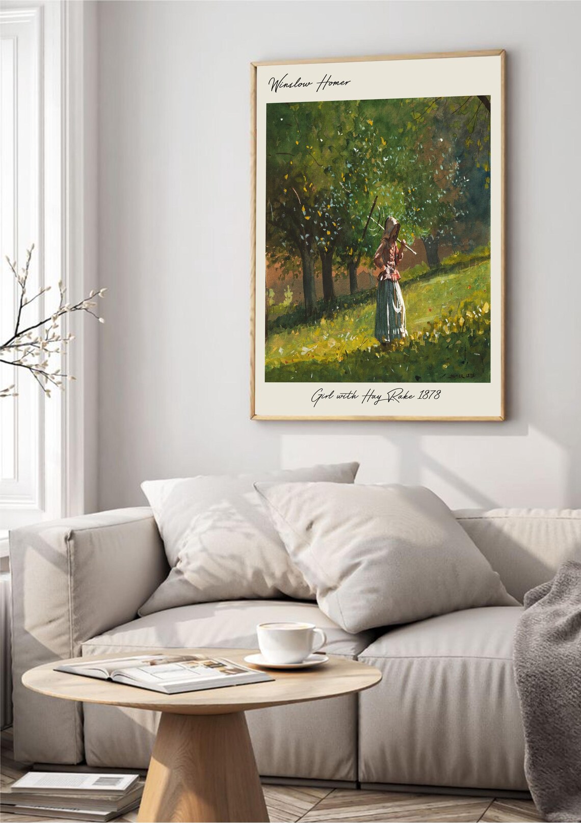 Winslow Homer Girl With Hay Rake, Vintage Painting - Image 4