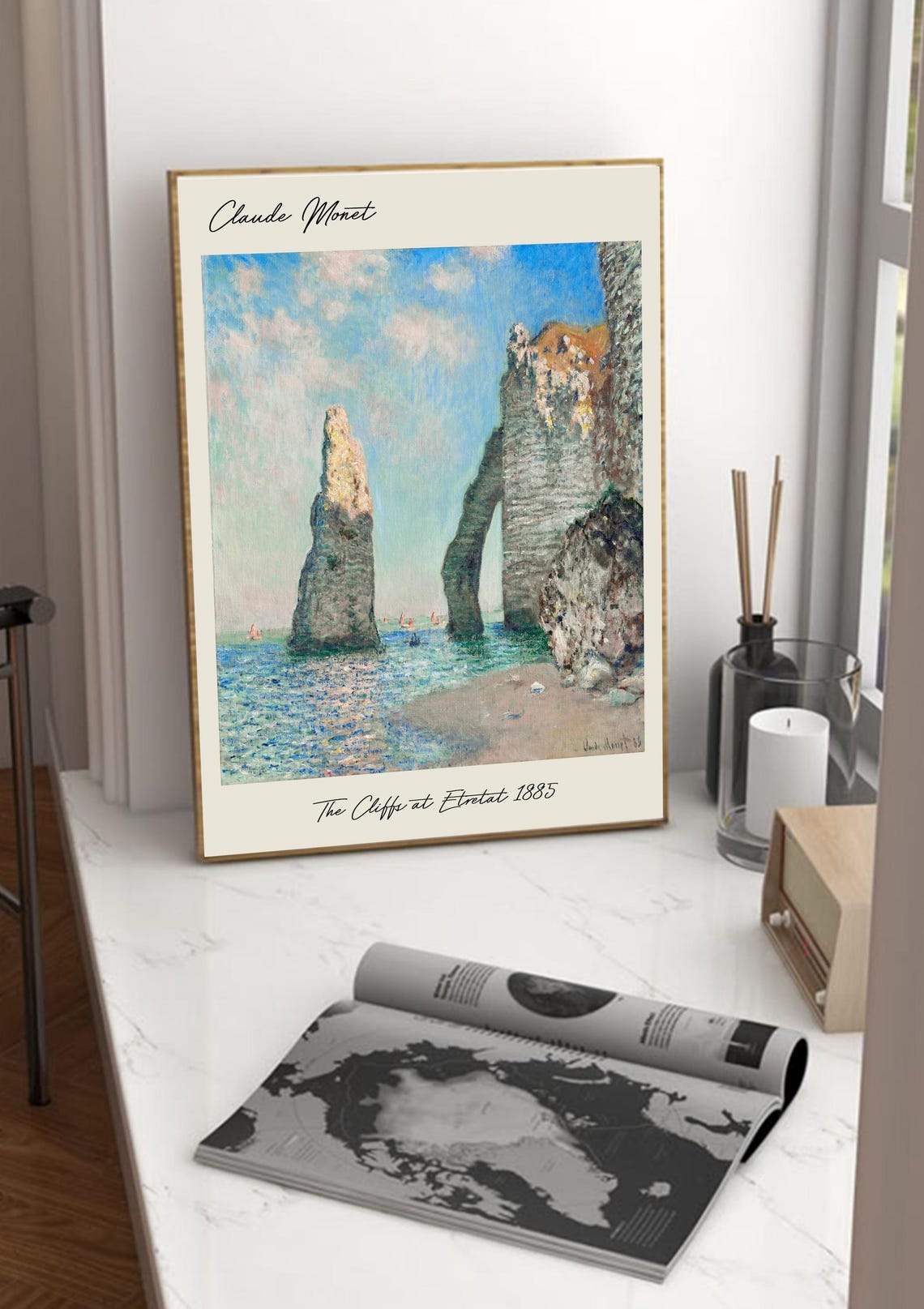 Claude Monet, The Cliffs At Tretat 1885, Poster - Image 3