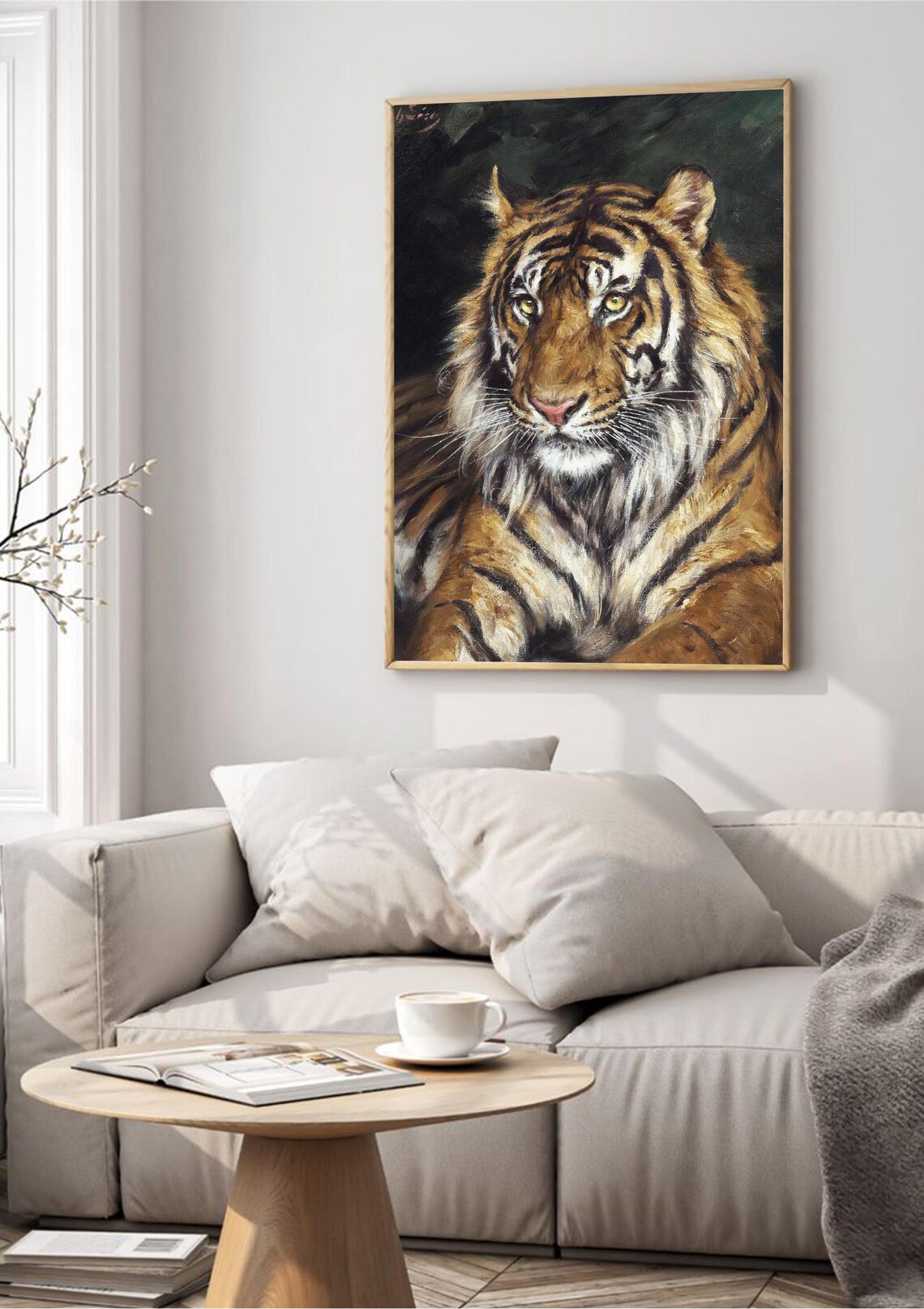 Geza Vastagh A Reclining Tiger, Vintage Wildlife Poster - Image 3