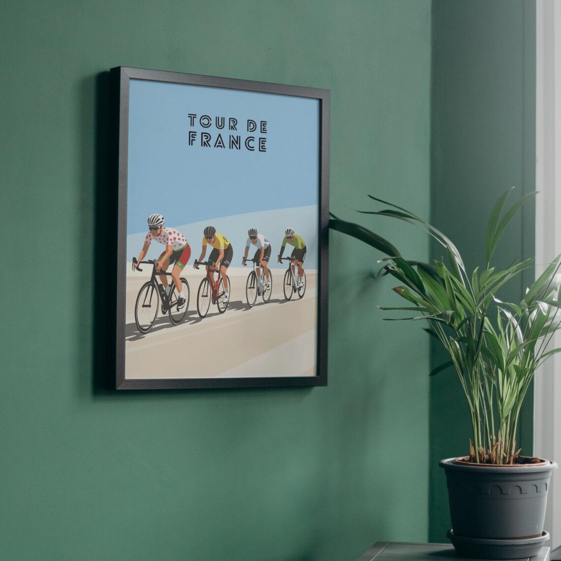 Tour de France Four Riders Jerseys Minimal Style Sports Poster - Image 4
