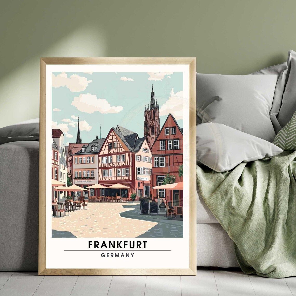 Frankfurt Germany Historic Old Town Half Timbered Houses Travel Poster - Image 3