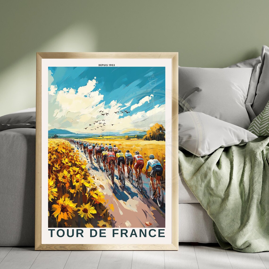Tour de France Peloton Sunflower Fields Depuis 1903 Sports Poster - Image 3