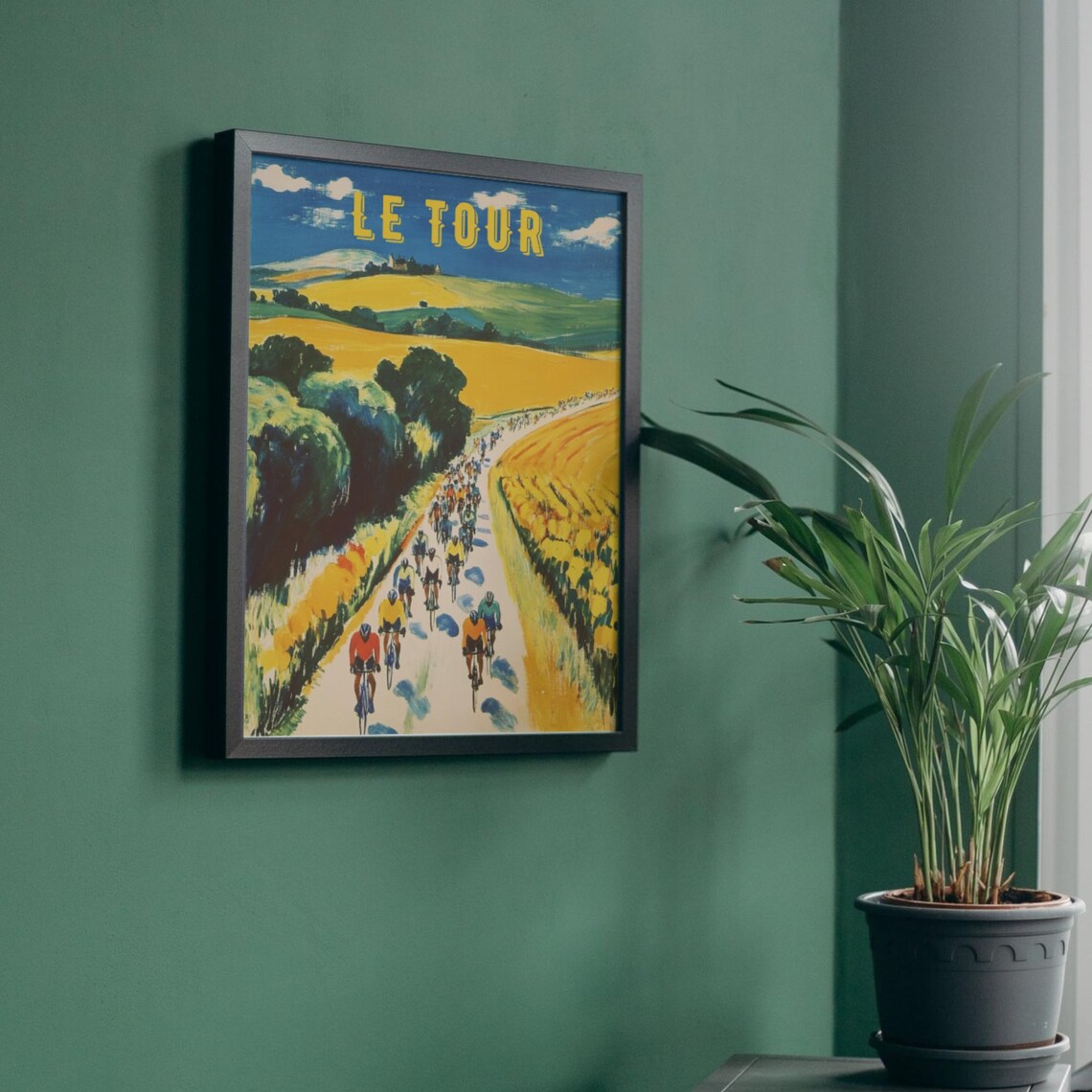 Le Tour de France Vintage Wheat Fields Chateau Retro Sports Poster - Image 3