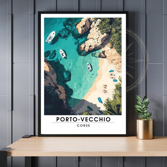 Porto Vecchio Corsican Travel Poster