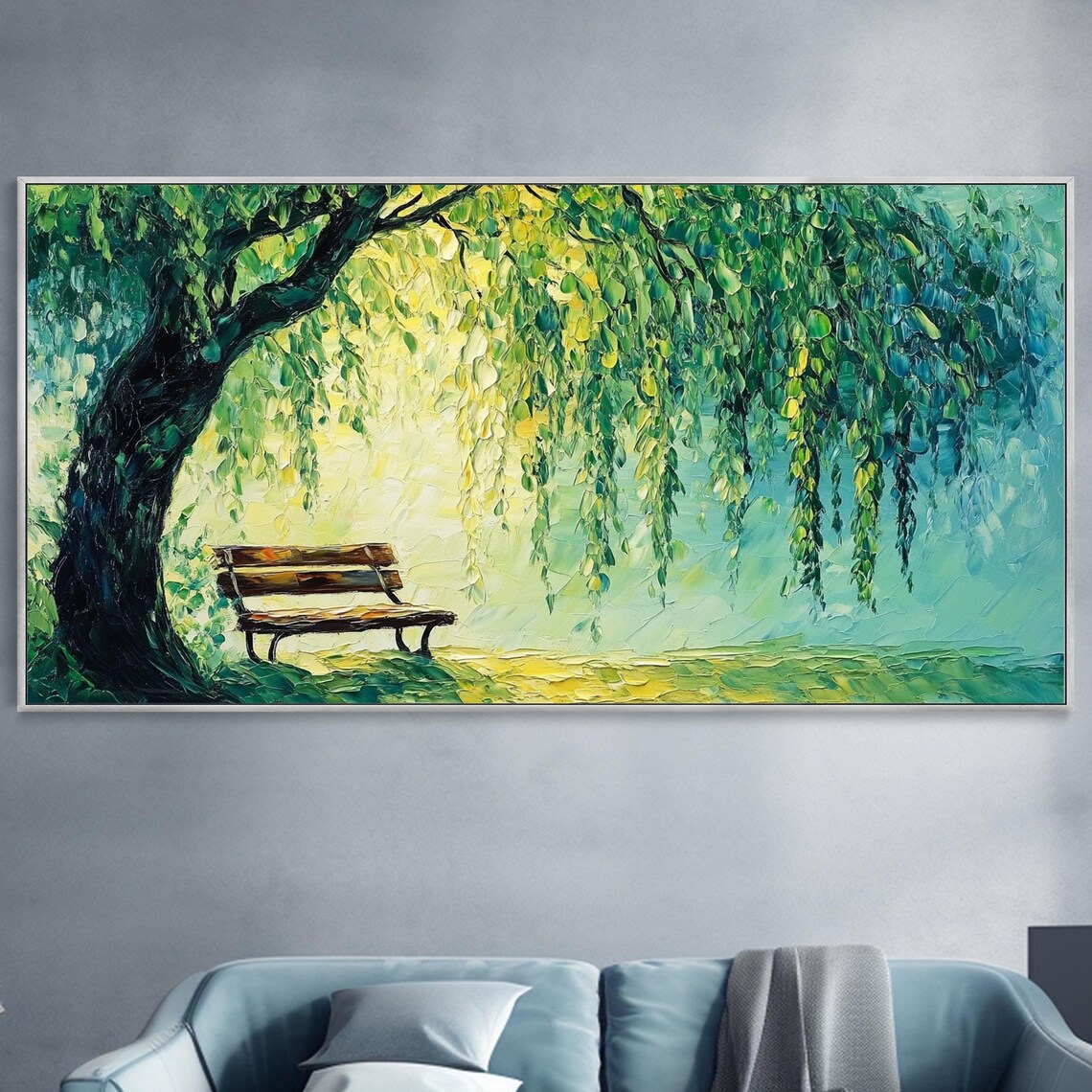Spring Nature Landscape Art Print, Modern Abstract Tree