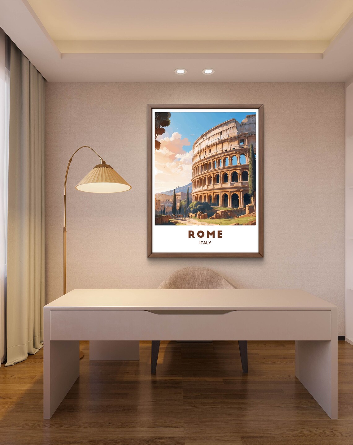 Rome Italy Colosseum Ancient Amphitheater Sunny Day Travel Poster - Image 2