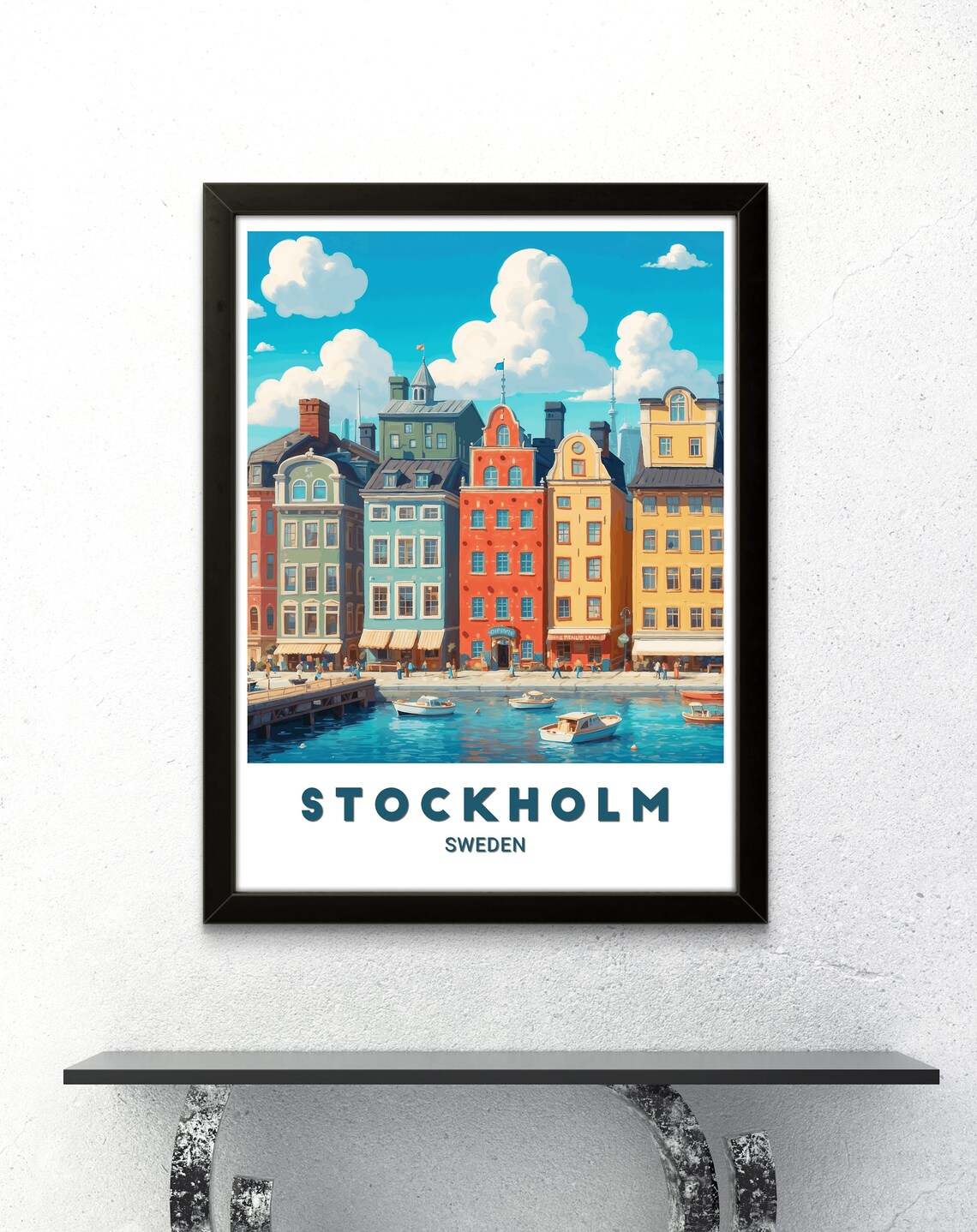 Stockholm Poster Vibrant Colors Of The Historic Gamla Stan Perfect Scandinavian Wall Art For Home Decor And Travel Enthusiasts - Image 3