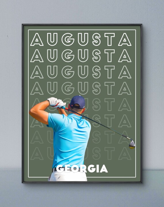 Augusta Golf Wall Art Refined Augusta Poster Vintage Georgia Travel Print Iconic Sports Decor Elegant Typography Art