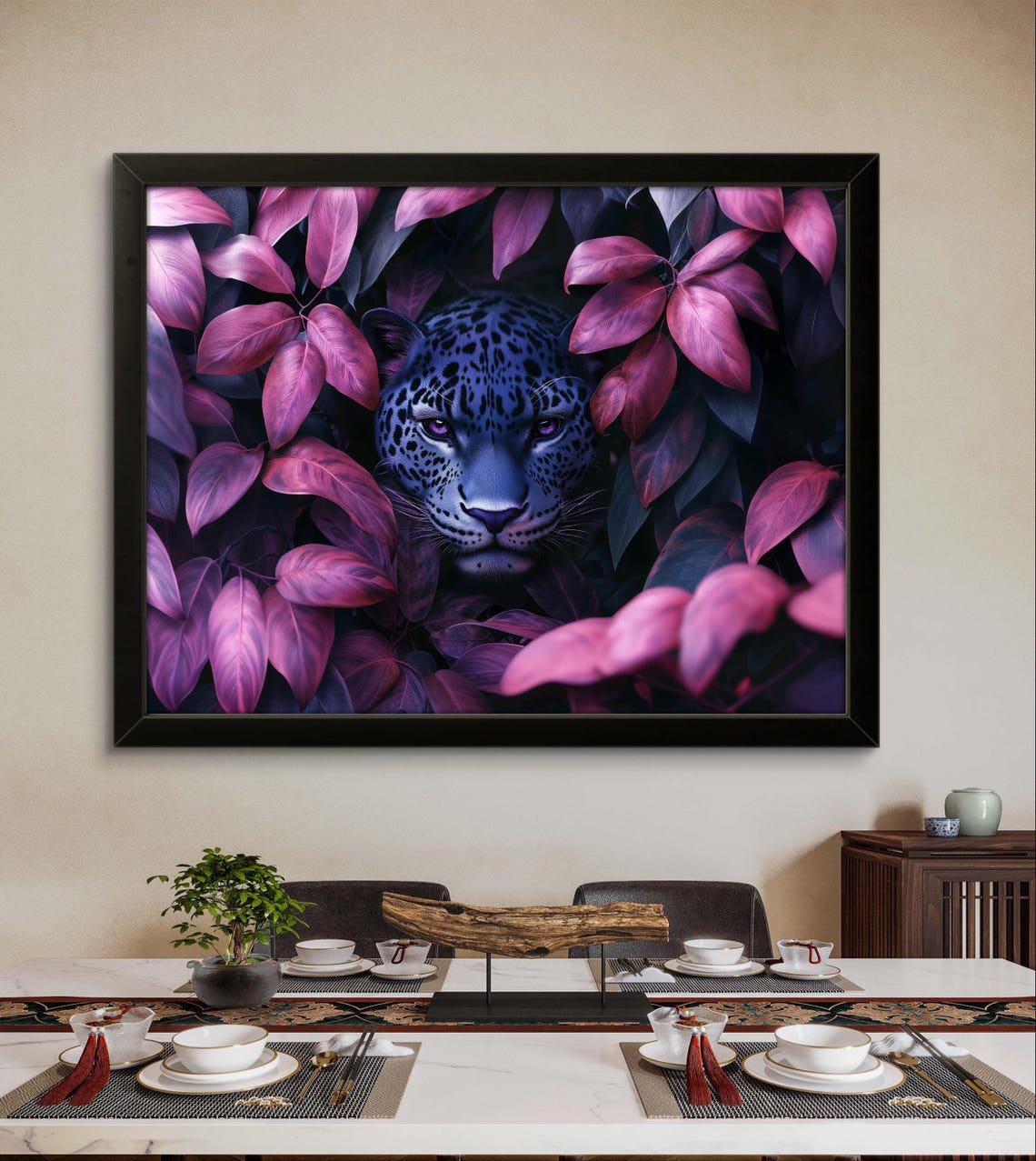 Purple Leopard Art Whimsical Wall Art Maximalist Decor A Bold And Quirky Statement Piece For Unique Interiors - Image 4