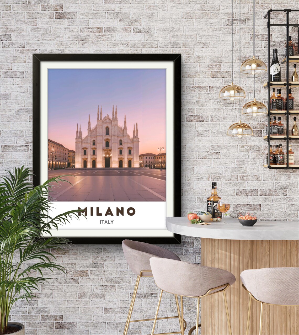 Milano Italy Duomo Di Milano Dusk Square Cathedral Glow Poster - Image 2