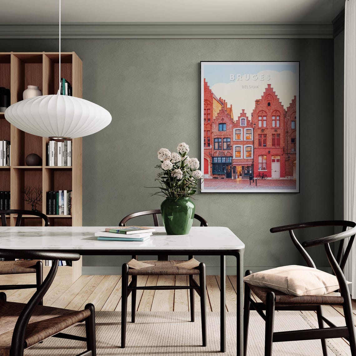 Bruges Flemish Brick Facades Stepped Gables Belgium Travel Poster - Image 4