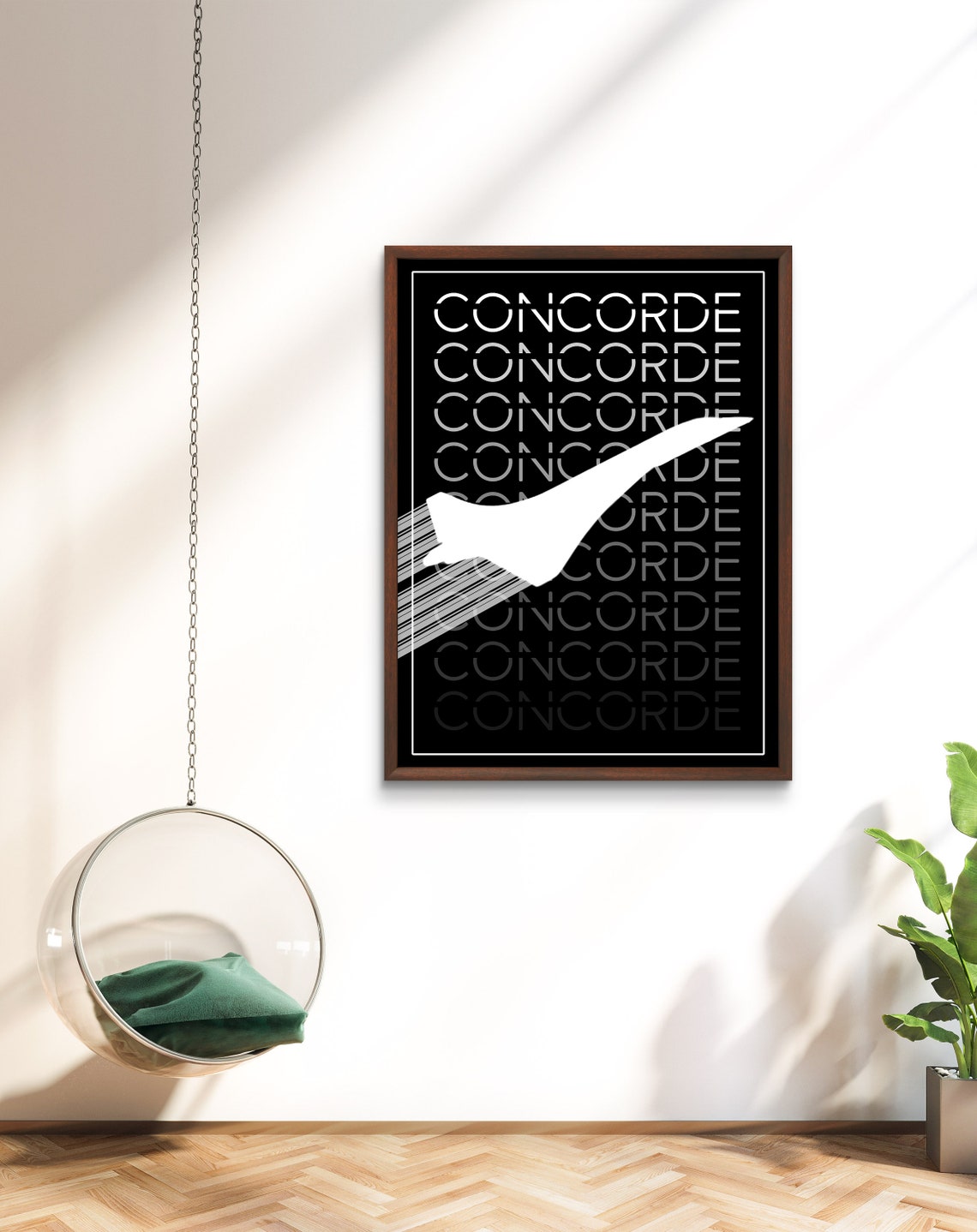 Concorde Supersonic Jet Black Typographic Aviation Legendary Poster - Image 3