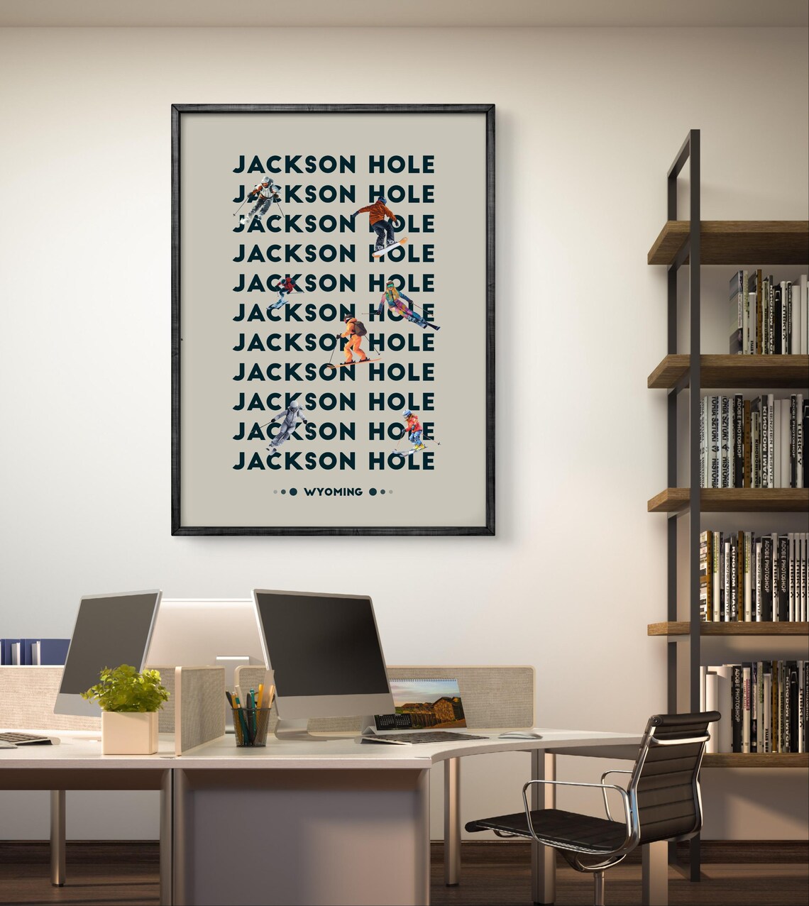 Jackson Hole Ski Poster, Wyoming Winter Travel Poster - Image 3