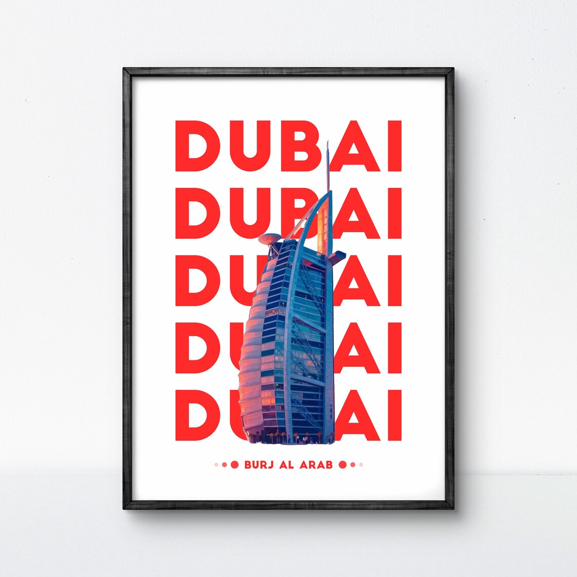Dubai Burj Al Arab Minimalist Wall Art Print