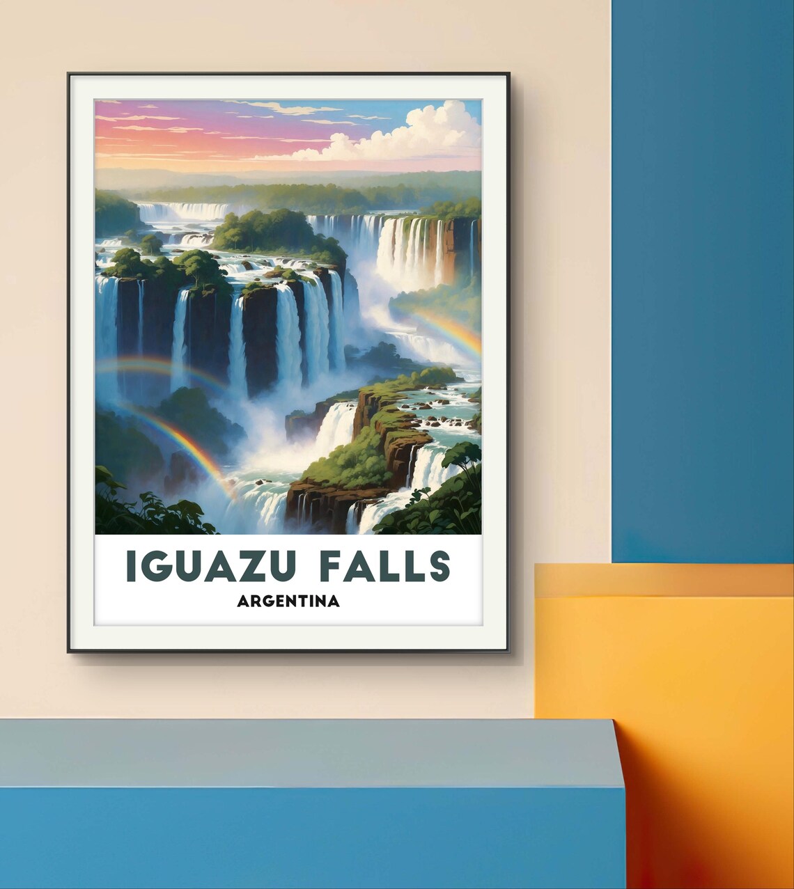 Iguazu Falls Argentina Rainbow Cascades Lush Jungle Travel Poster - Image 2