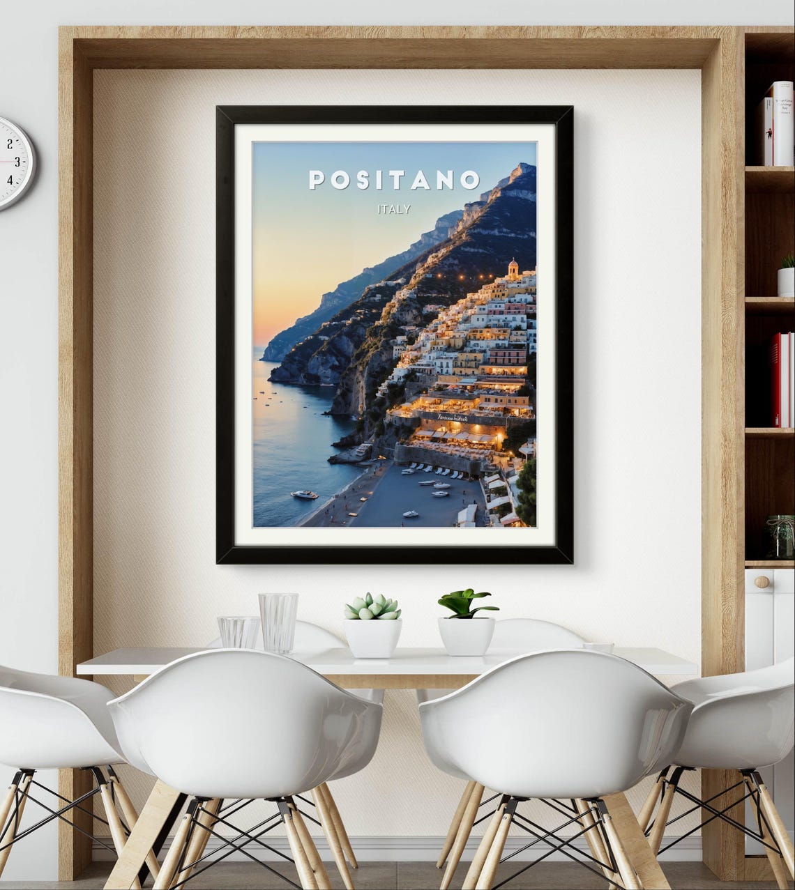 Positano Italy Sunset Cliffside Village Amalfi Coast Glow Poster - Image 2