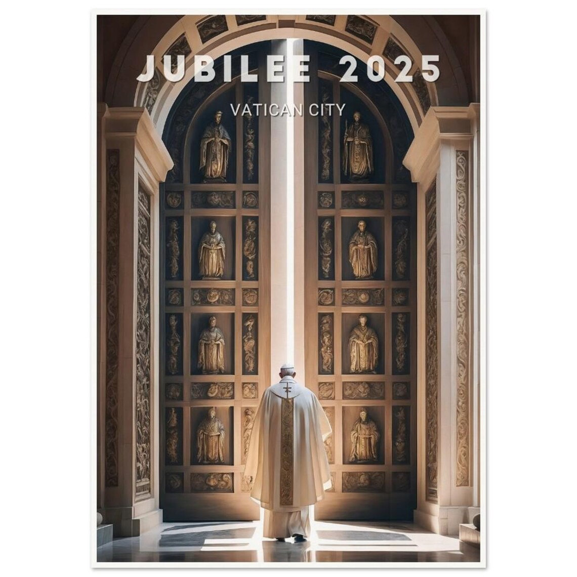 Jubilee 2025 Vatican City Holy Door Pilgrim Sacred Art Poster