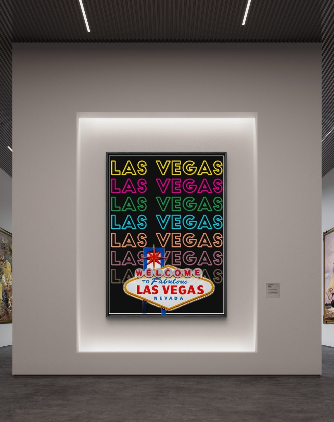 Las Vegas Welcome Sign Colorful Neon Lettering Travel Poster - Image 2