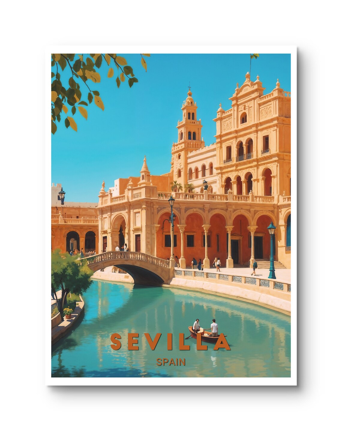 Sevilla Spain Plaza De Espana Vintage Retro Travel Poster Art - Image 3