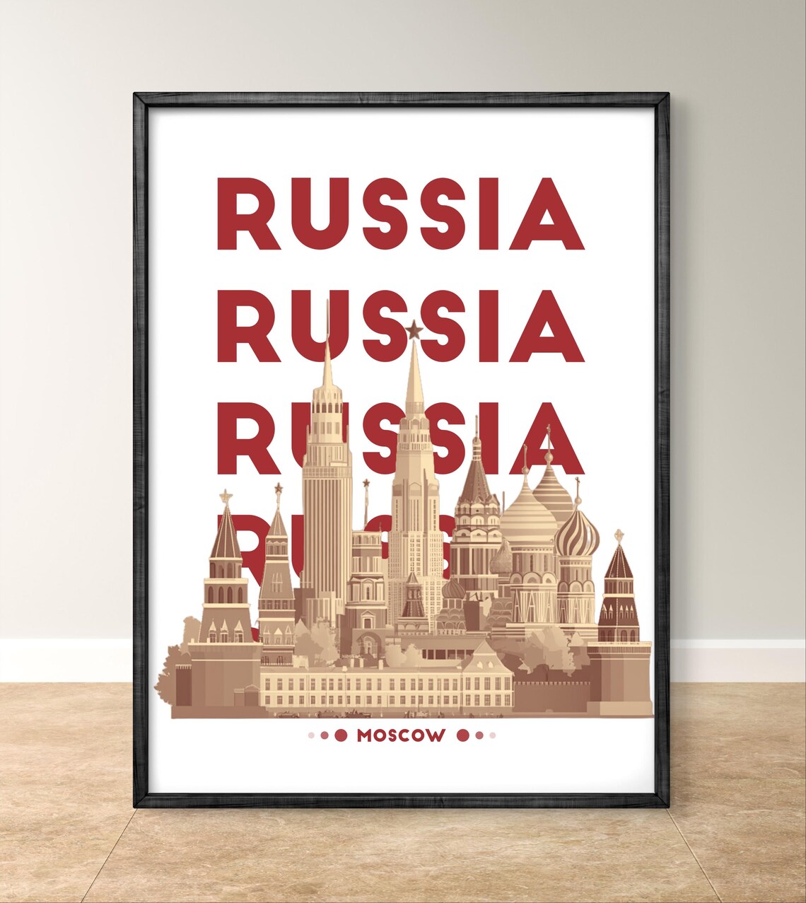 Russia Poster, Moscow Skyline With Kremlin - Image 2