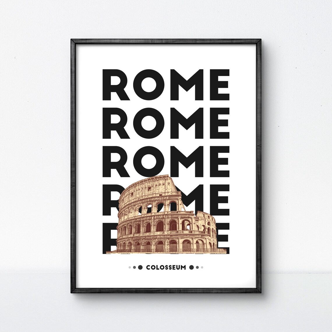 Rome Colosseum Poster, Minimalist Typography