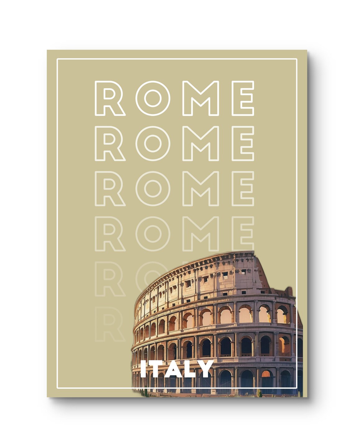 Rome Italy Colosseum Ancient Landmark Modern Typography Poster - Image 3