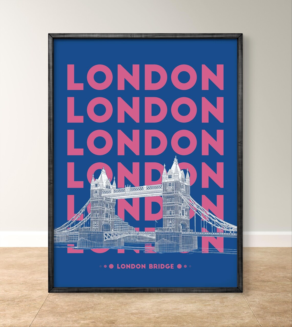London Bridge Travel Poster, Uk Landmark Print - Image 3