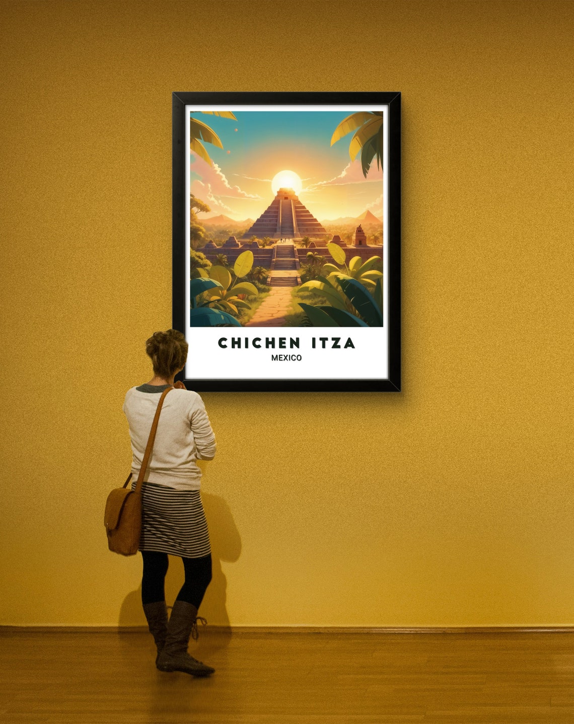 Chichen Itza Mexico El Castillo Pyramid Sunrise Jungle Poster - Image 2