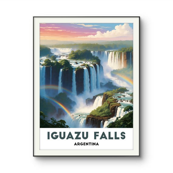 Iguazu Falls Poster Majestic Waterfall In 20 Vibrant Colors