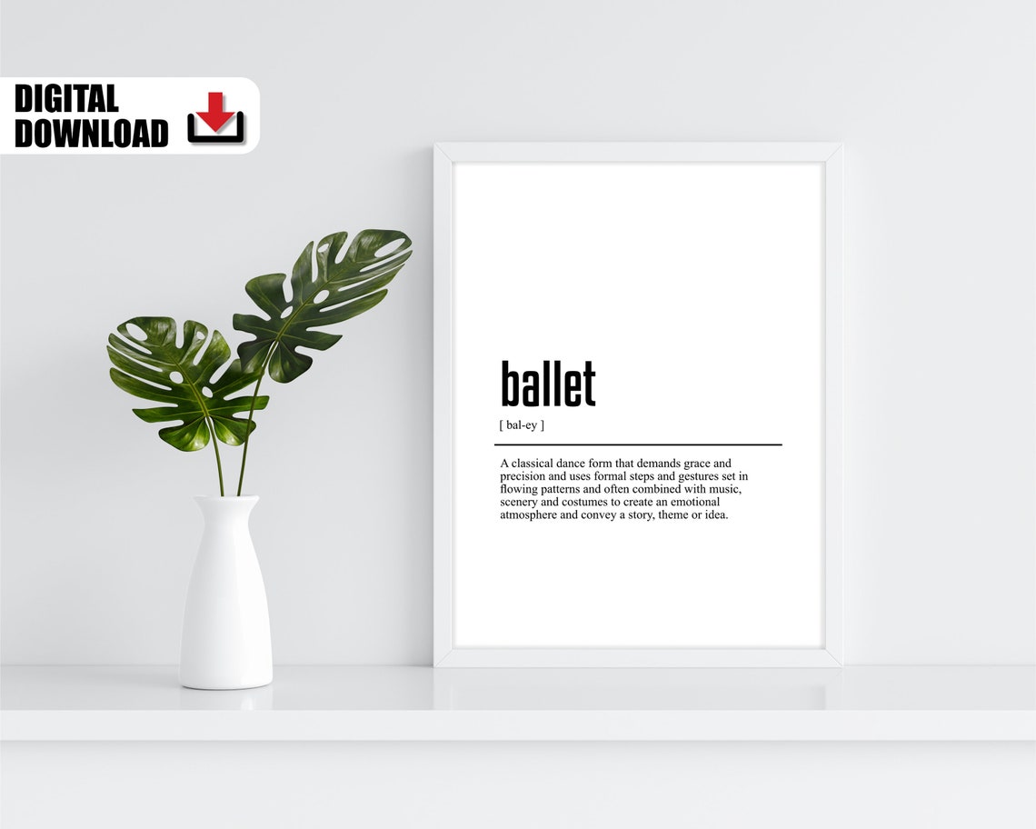 Ballet Definition Dictionary Style Elegant Dancer Gift Poster - Image 2