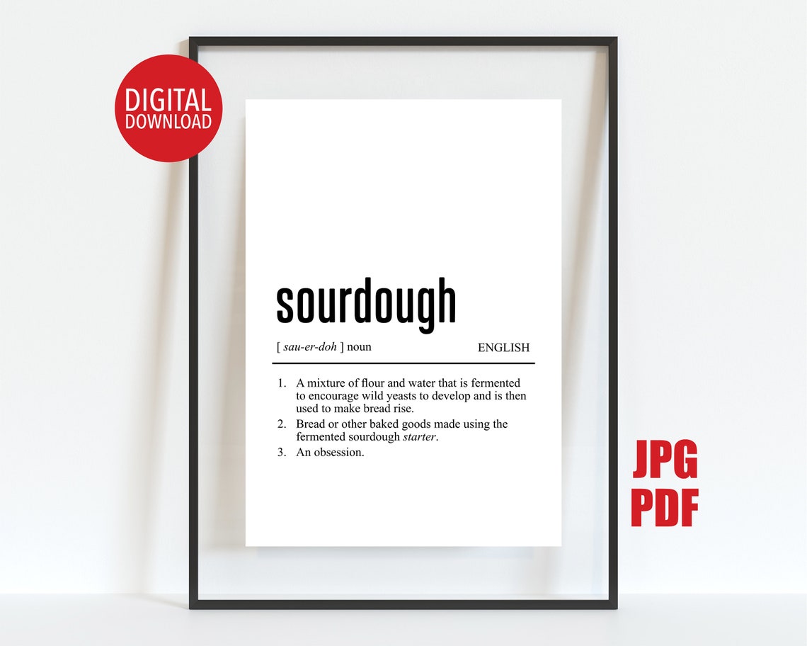 Sourdough Definition Dictionary Style Funny Baker Gift Poster
