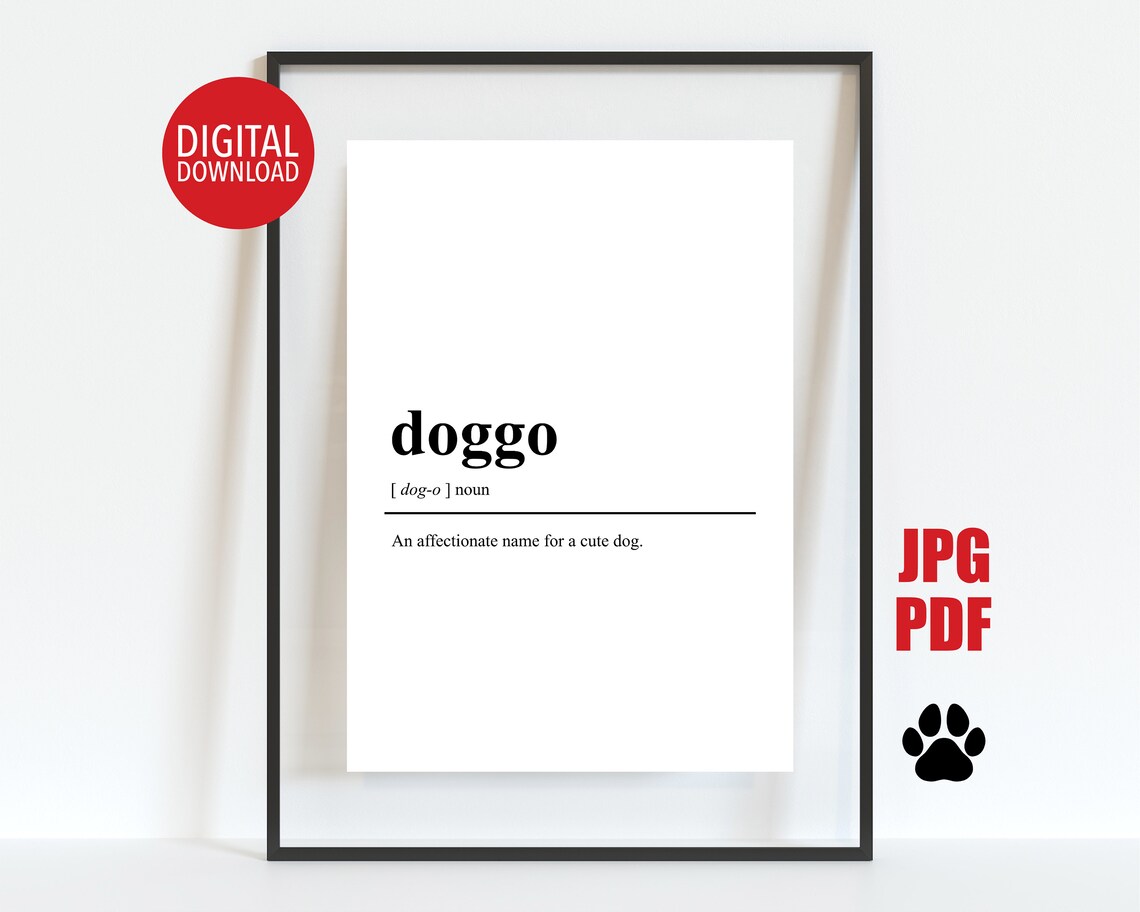 Doggo Definition Dictionary Style Funny Dog Mom and Dad Poster