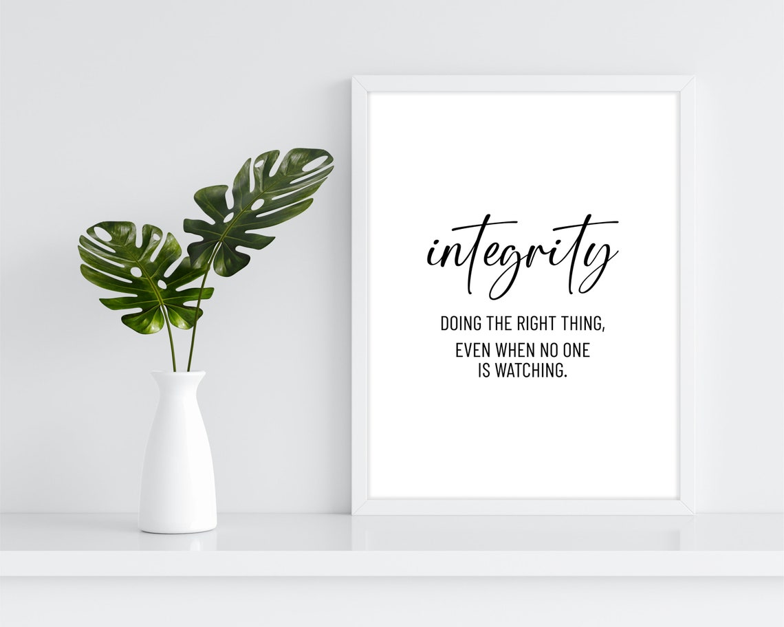 Integrity Quote Doing The Right Thing Inspirational Typography Poster - Image 2