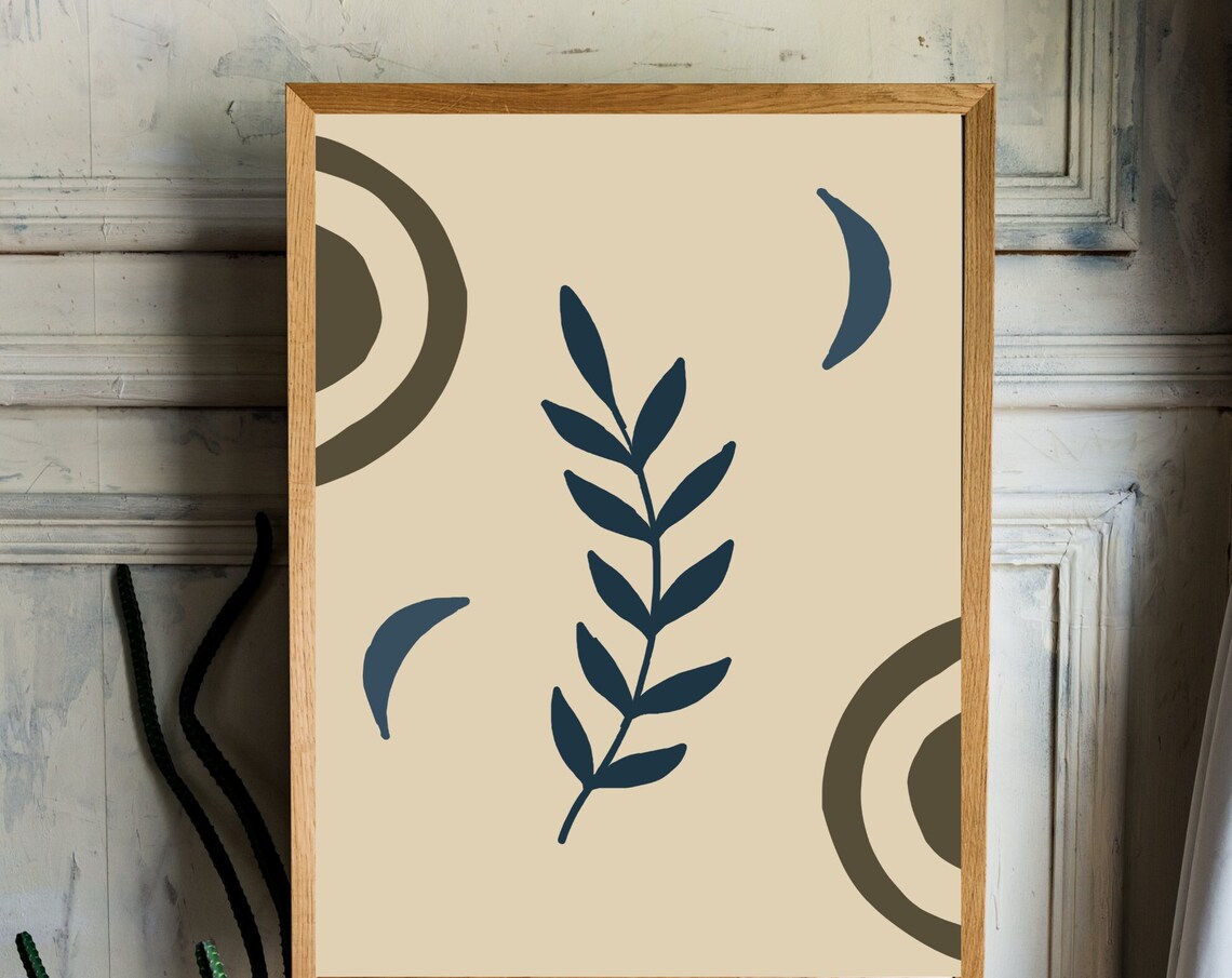Boho Botanical Wall Art, Neutral Earth Tones