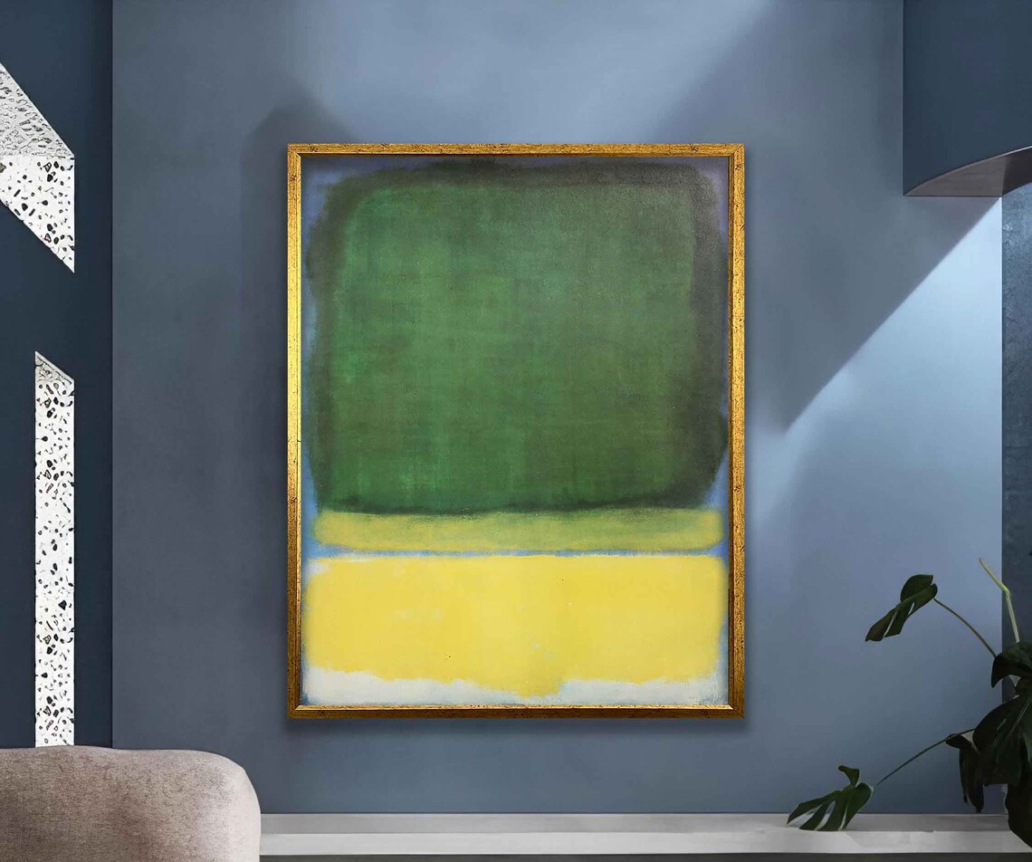 Green Yellow Color Field Abstract Modern Minimalist Wall Art Poster - Image 2