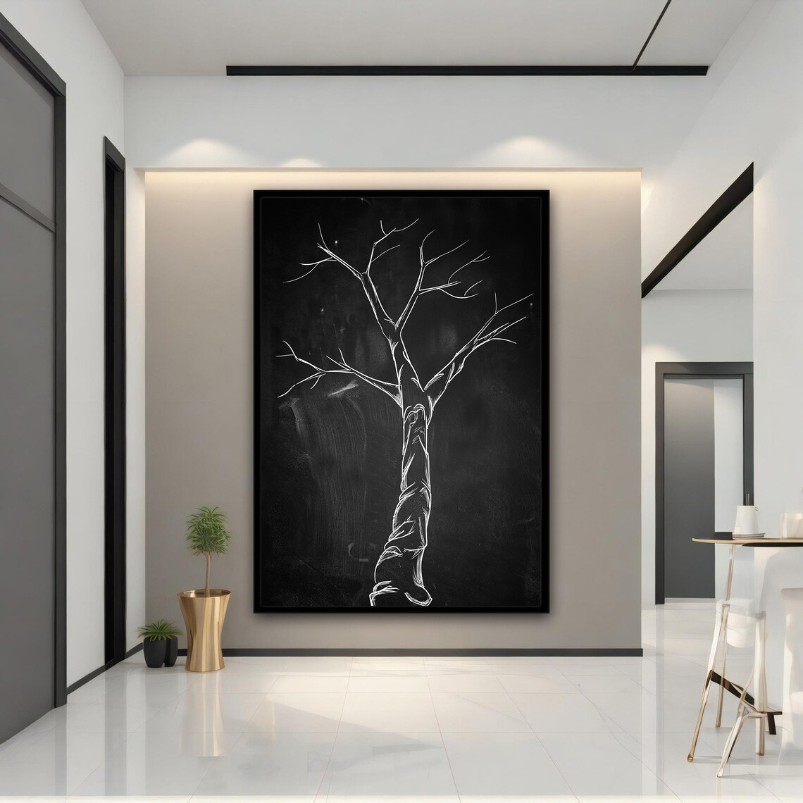 Black Tree Modern Abstract Art Print - Image 4