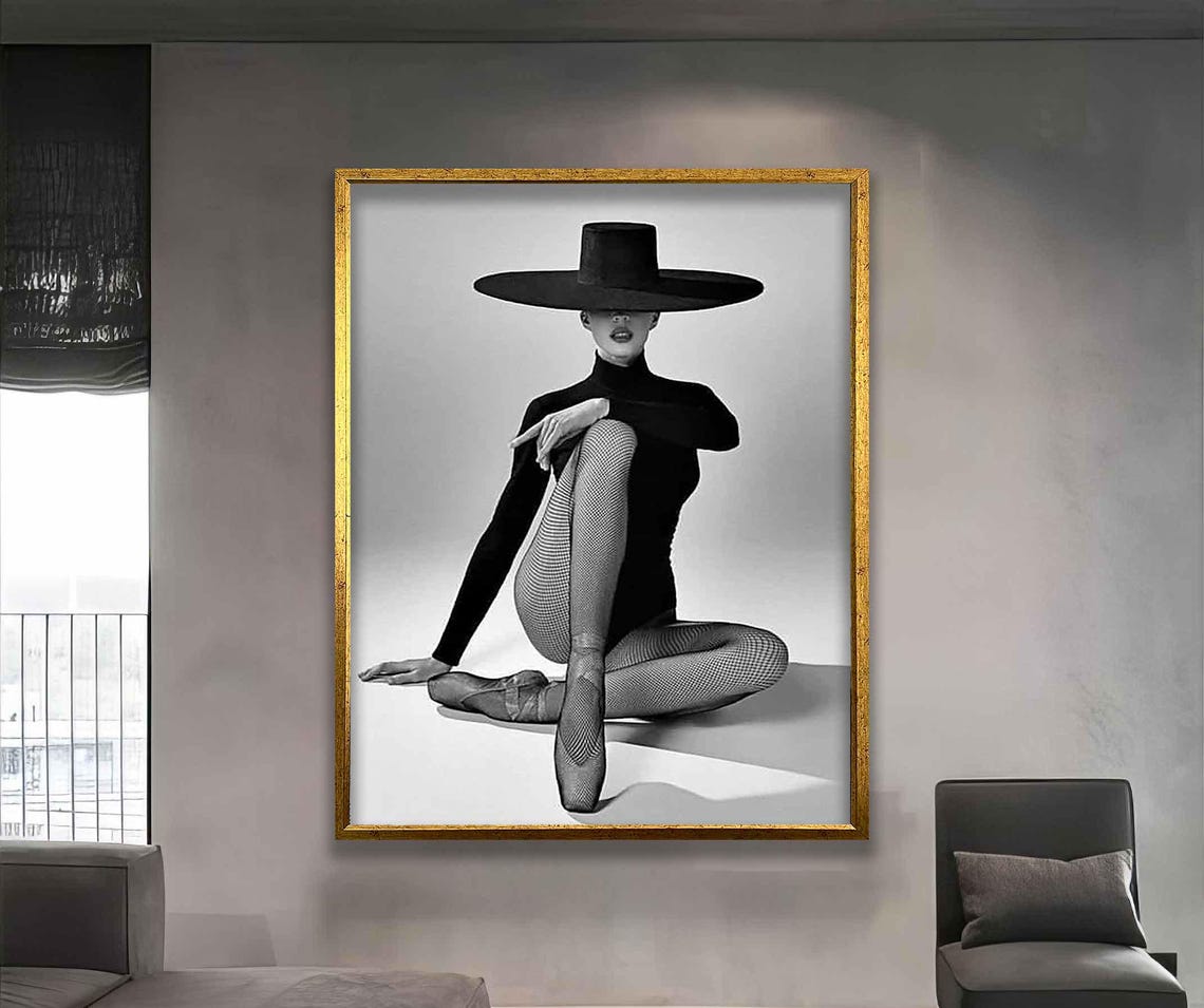 Sexy Ballerina In A Hat Ballerina With Hat Wall Art Ballerina With Hatt Wall Art Woman Art Modern Painting - Image 5