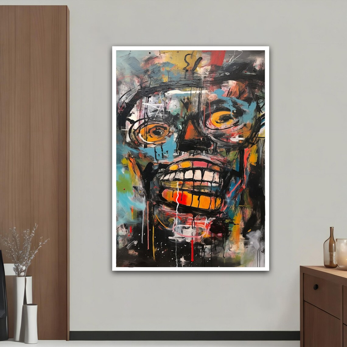 Skeleton Graffiti Pop Art, Colorful Skull Art Print - Image 5