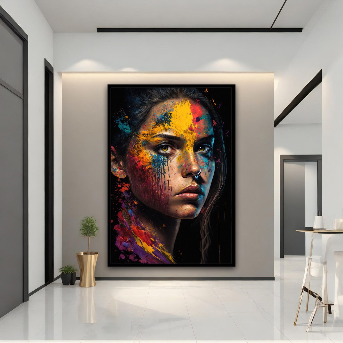Colorful Modern Woman Wall Art Colorful Modern Woman Print Colorful Abstract Woman Painting Feminine Woman Wall Decor - Image 5