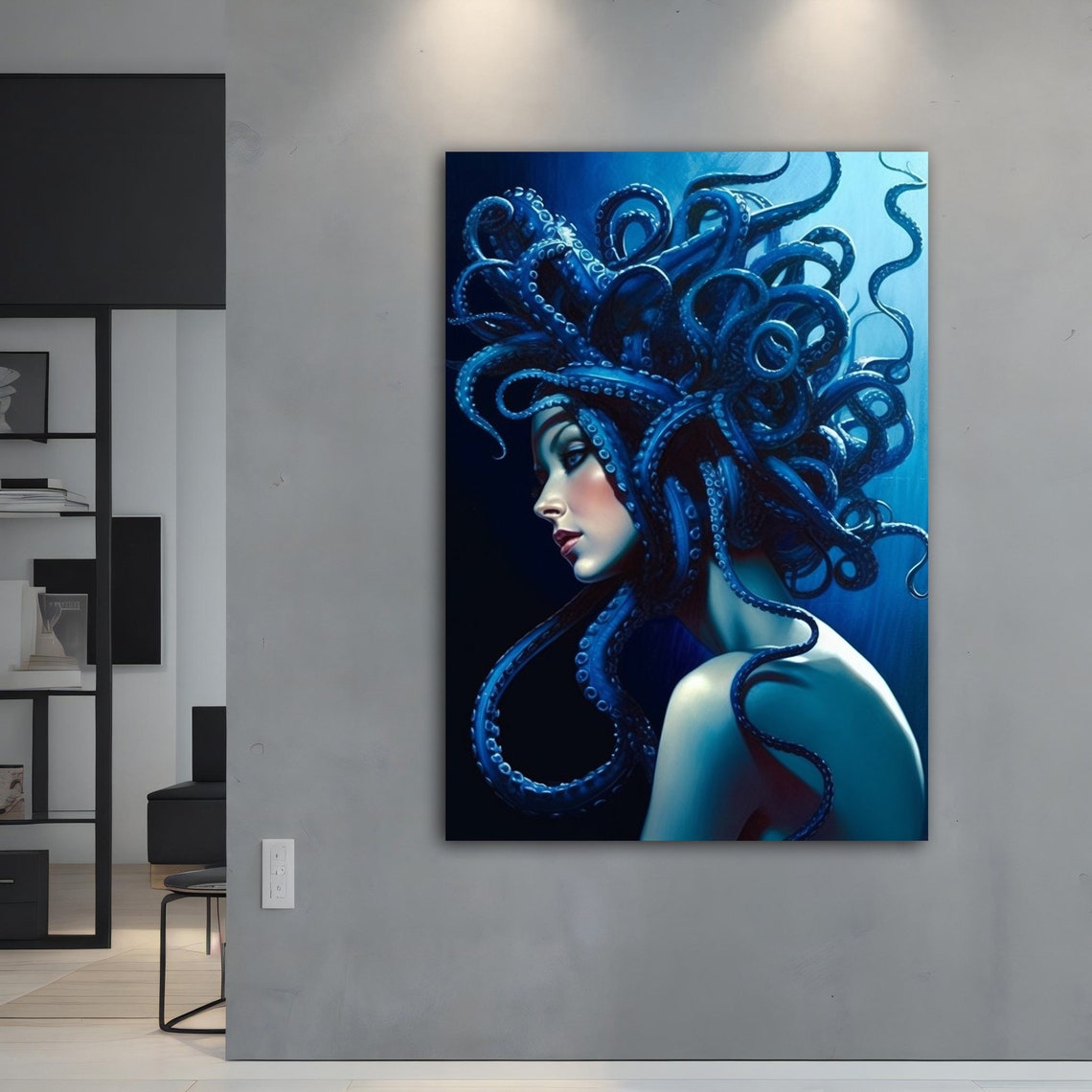Woman With Octopus Hair Octopus Hair Woman Wall Art Woman With Octopus Hair Poster Framed Woman Print Woman Wall Decor - Image 5