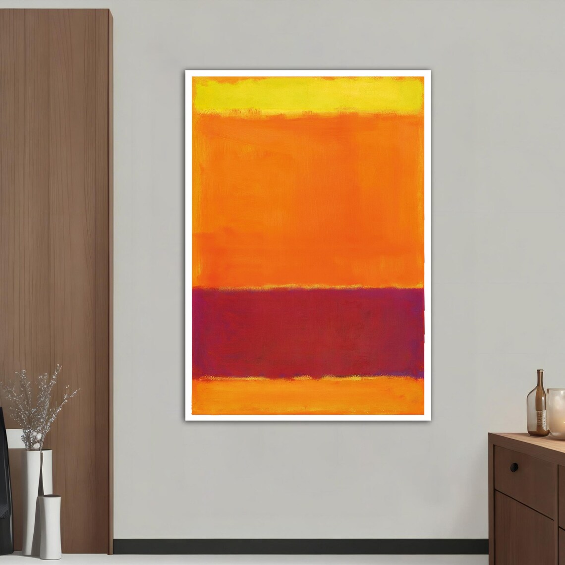 Rothko Style Orange Red Warm Color Field Abstract Wall Art Print - Image 5