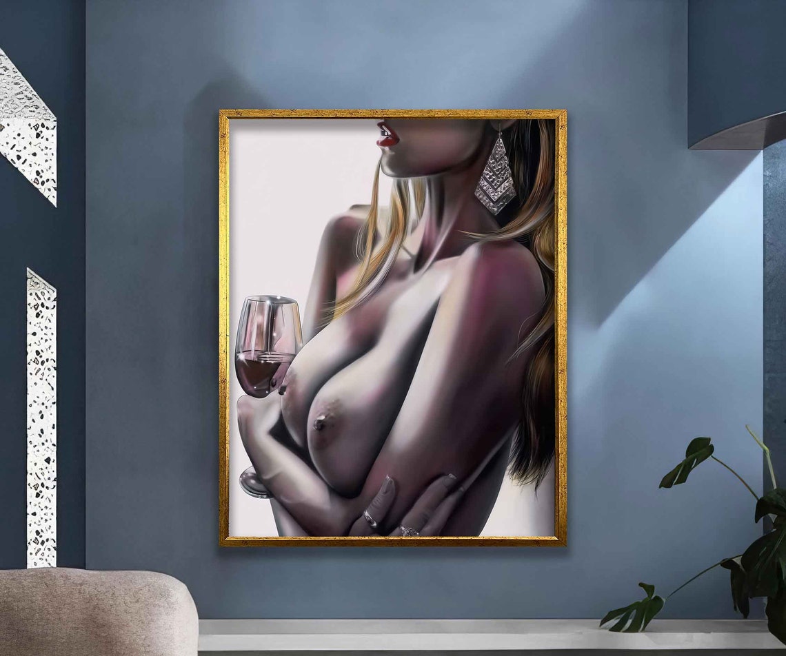 Sexy Woman Modern Wall Art Woman Modern Nude Woman Wall Decor Nude Print Erotic Sexy Woman Abstract - Image 3