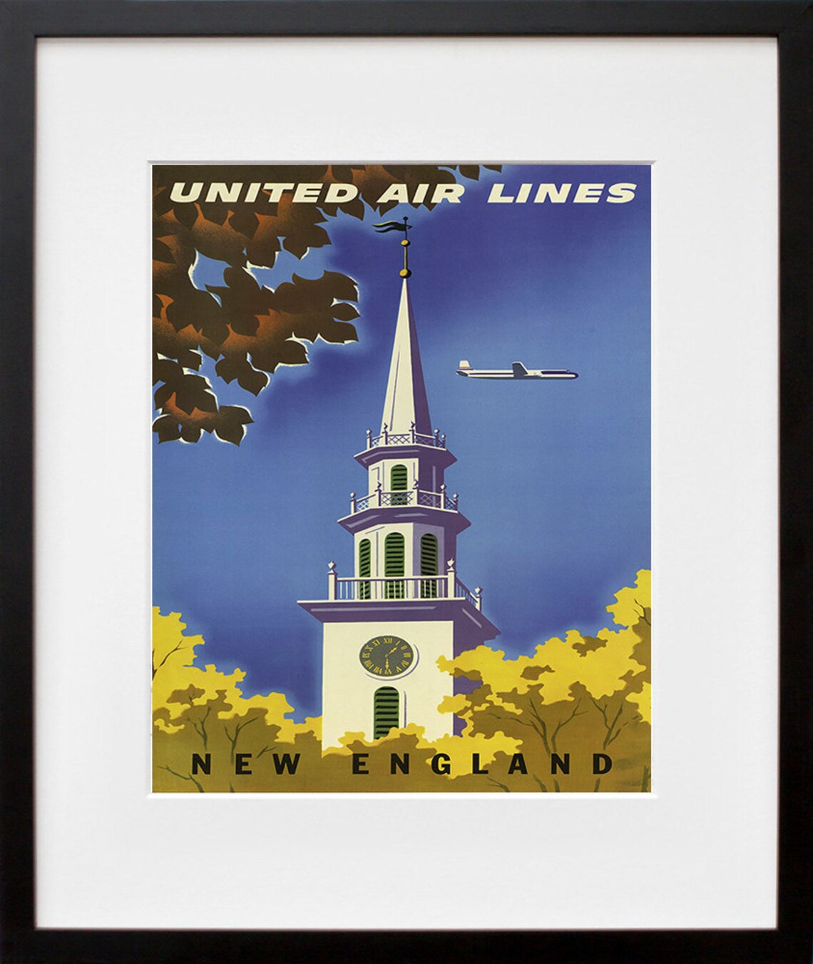 New England Vintage Travel Poster Art Print