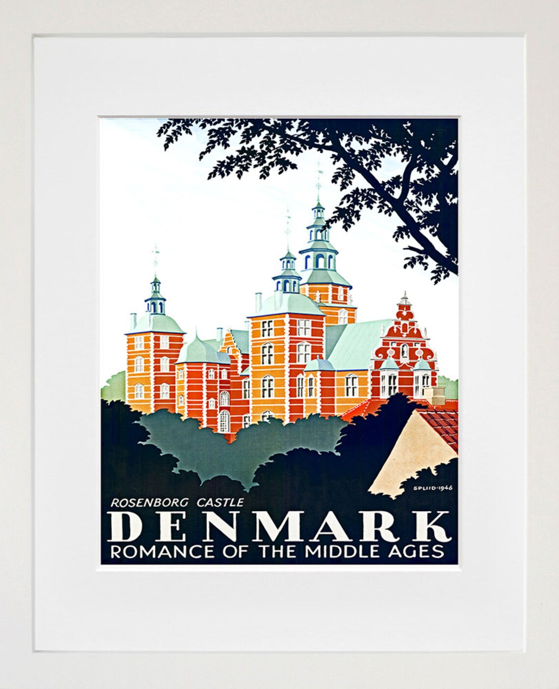 Denmark Airline Travel Poster, Line Art Print - Image 2