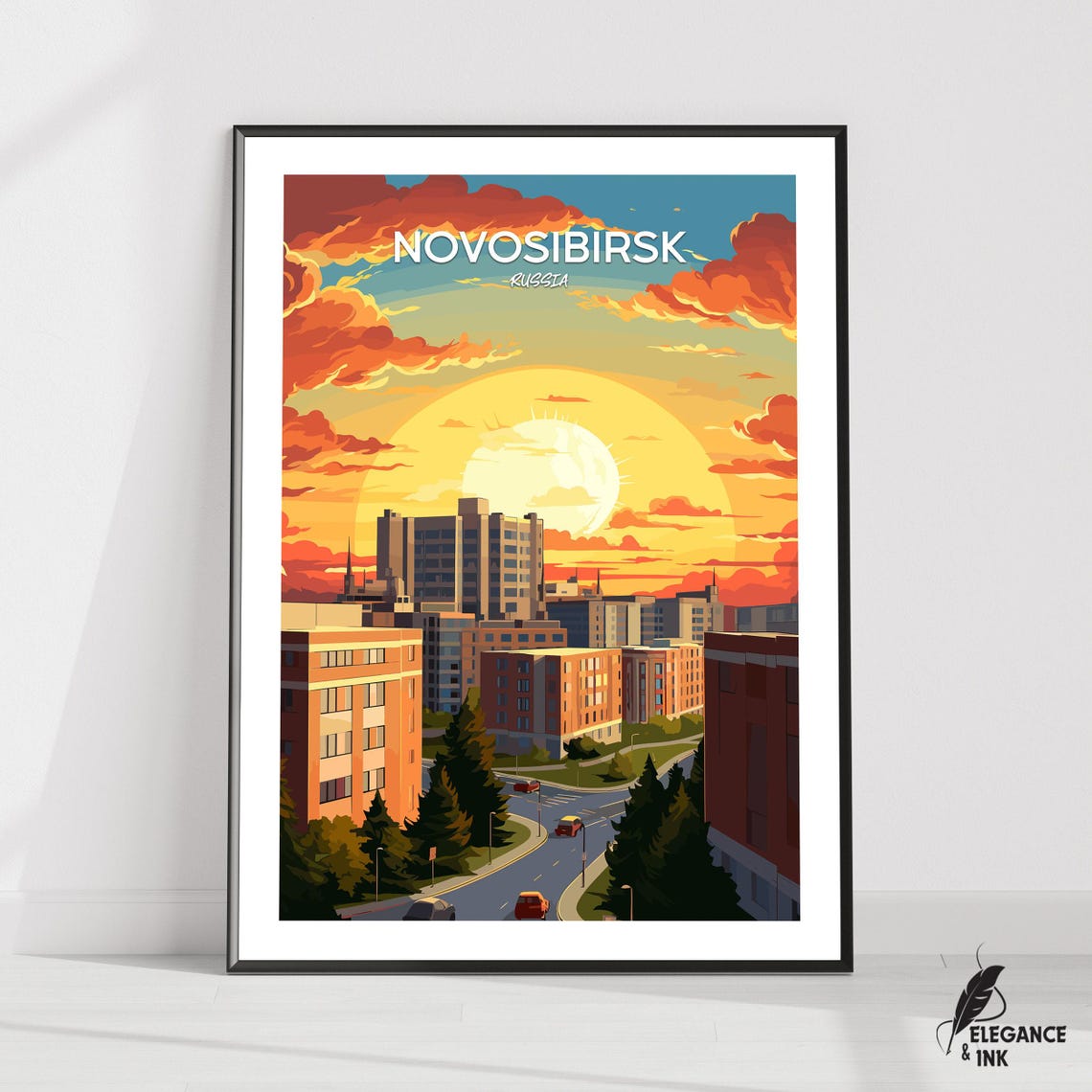 Novosibirsk Travel Print Wall Artnovosibirsk Minimalist Painting Artrussia Modern Poster Artworkrussia Home Decor Exhibition City Photo