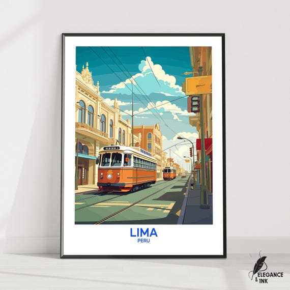 Lima Posterlima Travel Printlima Wall Artlima Decorlima City Gift Idealima Housewarming Giftperu Poster Art