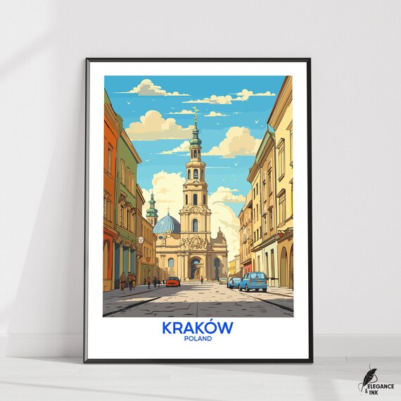 Krakow Posterkrakow Wall Artkrakow Decorpoland Travel Printillustrationhome Decorwall Art Gift Ideawedding Anniversary