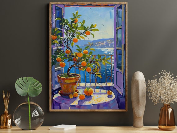 Matisse-Inspired Botanical Balcony Art Poster