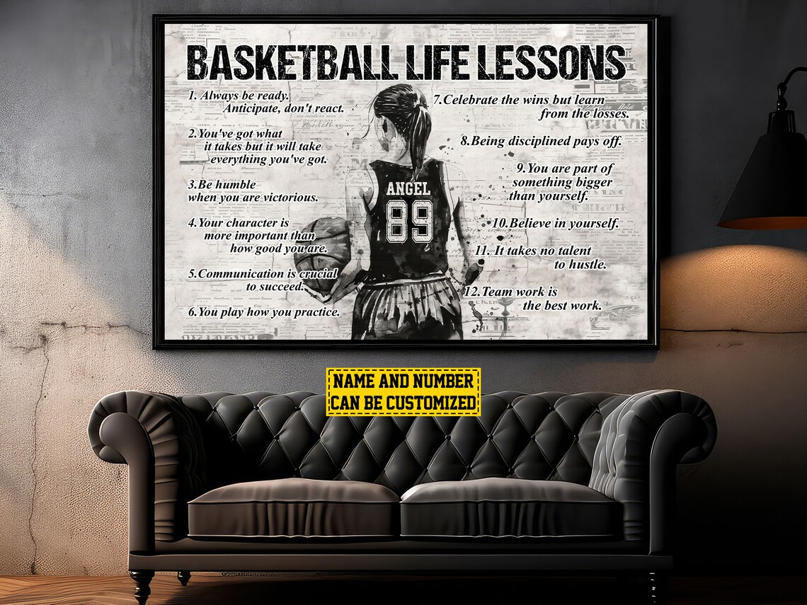 Personalized Basketball Life Lessons Art Print, Gift for Girl - Image 4