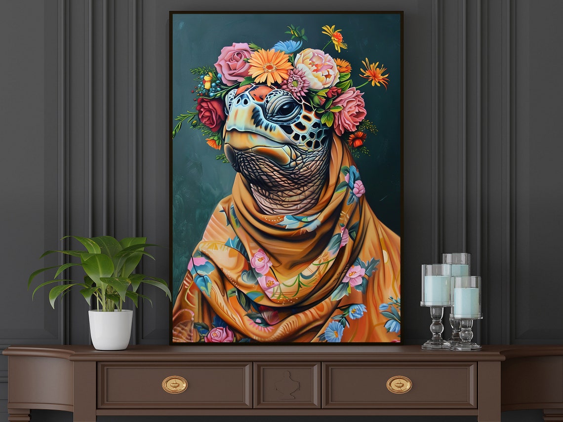 Matisse Floral Turtle Poster Print - Image 4